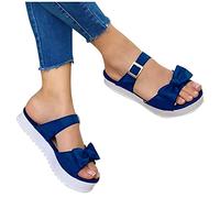 Damen Sandalen Plattform Pumps Retro Plateau Schuhe Sandaletten Mit Absatz Keilabsatz Strand Frauen Vintage Sommer Riemchen Flache Bequem Blockabsatz Elegant Transparente sexy mit hohen Absätzen J315