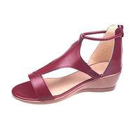 Damen Sandalen Schwarz Plateau Freizeit Retro Sexy Damenschuhe Sommer Atmungsaktive Keilabsatz Sandaletten Leicht Sommerschuhe Freizeitsandale Sandalen Damen Vintage Keilsandaletten