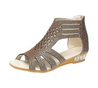 Damen Sandalen Schwarz Plattform rutschfest Bequem Vintage Strand Sandale Freizeit Retro Plateau Damenschuhe Atmungsaktive Freizeitsandale Römersandalen Sandalen Damen Sommer Leicht Wandersandalen
