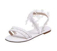 Damen Sandalen Sommer Freizeitsandalen Leichte Vorne Geschlossen Zehentrenner Keilsandalen mit Zwei Bändern Strandschuhe Sandaletten