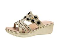 Damen Sandalen Sommer Freizeitsandalen Orthopädische Sandalen Plateau Sandalen Zehentrenner Keilsandalen mit Weiche Fußbett Römersandalen Sandalen Slides für Damen