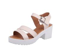 Damen Sandalen Sommer Freizeitsandalen Riemchensandalen Flach Sandalen Zehentrenner Keilsandalen mit Weiche Fußbett Badesandalen Slingback Sandalen