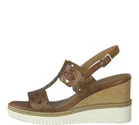 Tamaris Damen Sandalen 1-28332-26 Braun 305 Cognac Leder mit Leather Sock & TOUCH-IT, Groesse:39 EU