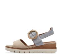 Sandalette TAMARIS Gr. 41, beige (creme, kombiniert) Damen Schuhe Sandaletten Sommerschuh, Sandale, Keilabsatz, mit praktischem Klettverschluss (20234332-41)