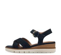 Tamaris Damen Plateau Sandalen Leder Sommer; NAVY/blau; 36 EU