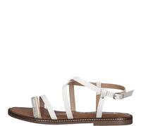 Tamaris 1-1-28128-24 Leder, Damen Riemchensandalen, Weiß (Offwhite/Silv. 111), 38 EU (5 UK)