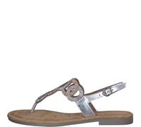 Tamaris Damen Sandalen Zehentrenner Leder Sommer; SILVER COMBINED/metallic; 37 EU