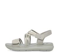 Jana Coshy Damen Sandalen flach mit Klettverschluss Vegan, Grau (Stone), 40 EU