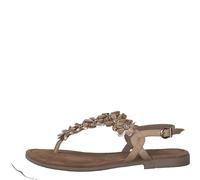 MARCO TOZZI Damen Sandalen mit Absatz aus Leder mit Blumendekor, Braun (Taupe Comb), 41 EU