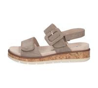 CAPRICE Damen Sandalen flach aus Leder mit Plateau, Braun (Taupe Suede), 38 EU