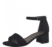 Damen Sandalette von Tamaris in Schwarz aus Textil mit Blockabsatz und Klettverschluss. schwarz Gr. 41