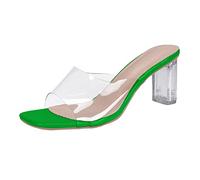 Damen Sandaletten Elegant Sandalen, Mit Absatz Pantoletten Transparent High Heels Sandals Modische Absatzschuhe Mit Blockabsatz Brautschuhe Leichtgewichts Pumps Casual Party-Sandalen