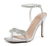 Damen Sandaletten mit Absatz Elegant und Bequem Glitzer High Heels, Verstellbarer Knöchelriemen Riemchensandalen Sommer Schuhe Klassische Blockabsatz Diamantsandalen