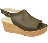 Damen-Sandaletten mit Keilabsatz Olive Echtleder 222 ElitaBut 37