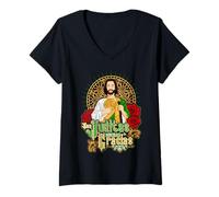 Damen Santo de la Esperanza, Fiel siervo y Amigo de Jesús T-Shirt mit V-Ausschnitt