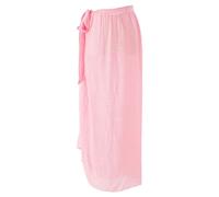 Damen Sarong Pareo für Strandurlaub, Lange Strandkleid Sommer Bikini Cover Up Chiffon Badeanzug Wickelrock Strand Rock Frauen Mädchen Side Strappy Sarong Strandrock Strand Wear Cover (Rosa)