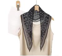 Damen Schal aus Baumwolle mit Paisleymuster, weich, atmungsaktiv, Bandana, Stirnband und Nackenwickel für Sommermode, ethnisches geometrisches Design, leichter quadratischer Schal (QMA022-06)