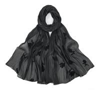 Damen Schal mit Stickerei, leichter Sommer-Schal aus Polyester
