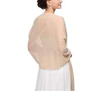 Damen-Schal, Stola, aus Seide, Wrap, Pashmina, für Hochzeit, Abend, Zeremonien, Partys, 180 cm x 70 cm, aprikose, 180*70CM