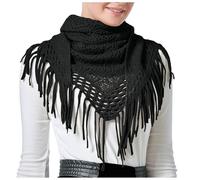 Damen Schal Strick Dreieck Langer Halstuch Kaschmir Halstücher Herbstschal Winterschal Halstücher Fransen Schal Stola Elegant Wickelschal Soft Dreieckschal Weich Warm Dreieckstuch Frauen (One Size)