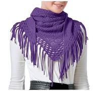 Damen Schal Strick Dreieck Langer Halstuch Kaschmir Halstücher Herbstschal Winterschal Halstücher Fransen Schal Stola Elegant Wickelschal Soft Dreieckschal Weich Warm Dreieckstuch (Purple, One Size)