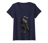 Damen Schattenflügel von Raum T-Shirt mit V-Ausschnitt
