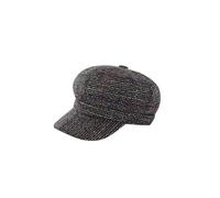 Damen-Schiebermütze im französischen Stil, klassische Herbst-, Frühlings- und Wintermütze aus dickem, kariertem Wollstoff, achteckig