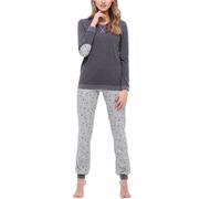 Damen Schlafanzug MS10-168 Dunkelmelange Grau 3XL 3XL Dunkelmelange Grau