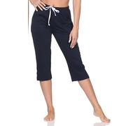 Damen Schlafanzug Pyjama Capri-Hose 3/4-lang - Mix & Match - perfekt zu kombinieren, Farbe:Marine, Größe:40/42