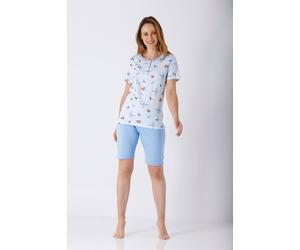 Damen Schlafanzug Shorty Bermuda Premium Cotton