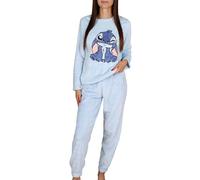 Damen Schlafanzug Stitch Disney - Schlafset mit Langer Hose, warm und bequem für Herbst/Winter (DE/NL/SE/PL, Alphanumerisch, XS, Regular, Regular, Stitch 2)