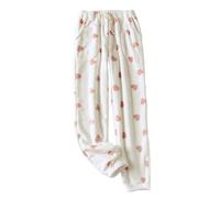 Damen Schlafanzughose,Kuschelige Fleece-Pyjamahose Für Damen Mit Herz-Print, Warm, Weich, Flanell-Pyjama, Flauschige Lounge-Hose Aus Plüsch, Winter-Pyjama-Hose, Home-Hose, Lounge-Hose, Nachtwäsche