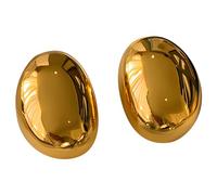 Damen-Schmuckgeschenk, S925 Silbernadel, 1 Paar übertriebene ovale goldene Ohrringe, 24 Karat goldgefüllte Messingohrstecker