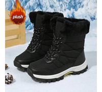 Damen Schnee-Stiefel für Herbst/Winter, rutschfest, verschleißfest, dick & warm für den Outdoor-Bereich, bequeme hochwertige Wanderstiefel mit Fellbes