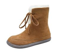 Damen Schneestiefel Gefüttert Wasserdicht Wadenhöhe Stoff-Schaft Weit Schaft Elegant Flach Outdoor rutschfest Winter Snowboots Winterschuhe Winterstiefel Ankle Boots Halbhoch Damenstiefel K080