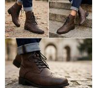Damen Schnür-Outdoor-Stiefeletten, 2026 Winter neue Stiefeletten, flache Sohle, europäischer Stil, Western-Stil, Schnürung mit seitlichem Reißverschlu