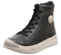 Damen Schnürboots von Softinos in Schwarz aus Echtleder mit Reißverschluss und Wechselfußbett. schwarz Gr. 39