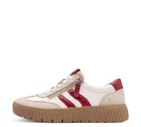 TAMARIS Comfort Damen Low Sneaker, BEIGE/RED, 39 EU