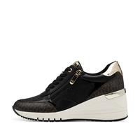 MARCO TOZZI Damen Wedge Sneaker Freizeit mit Keilabsatz, Schwarz (Black Comb), 39 EU