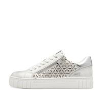 MARCO TOZZI Damen Sneaker flach mit Reißverschluss Vegan, Silber (Lt. Grey Comb), 41 EU