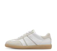 Tamaris Schnür-Plateausneaker Damen Weiß Leder/Lederimitat mit gepolstertem Schaftrand Gr. 38