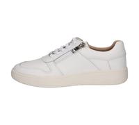 CAPRICE Damen Sneaker flach aus Leder mit Reißverschluss, Weiß (White Nappa), 39 EU