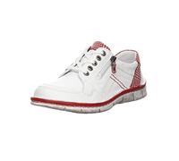 Damen Schnürschuh von Krisbut in Weiß mit Rot, aus Echtleder mit Wechselfußbett. weiß Gr. 38