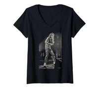 Damen School's Out Sänger Alice Cooper Live von Dick Barnatt T-Shirt mit V-Ausschnitt