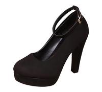 Damen Schuhe Elegant High Heels Mary Jane Pumps Mit Kreuzriemen Quadratische Zehenpartie Blockabsatz Modische Slingpumps Damen Braun Schnürung Pumps Bequem 2026