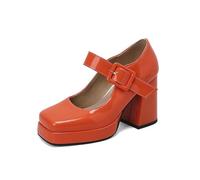 Damen Schuhe Elegant High Heels Mary Jane Pumps Quadratische Zehenpartie Blockabsatz Retro Französisch Modische Pumps Damen Braun Slingpumps Bequem 2026