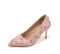 Damen Schuhe Elegant High Heels Spitze Pumps Mit Spitze Und Blumenapplikationen Dünner Absatz Leicht Bequeme Slingpumps Damen Alltagstauglich Modische Spitzenpumps 2026
