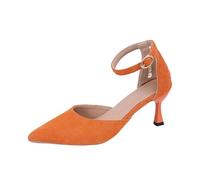 Damen Schuhe Elegant Stiletto Heels Spitze Pumps Mit Knöchelriemen Wildleder Lässige Bequeme Alltagsschuhe Damen Pumps Braun Modische Slingpumps Elegant 2026