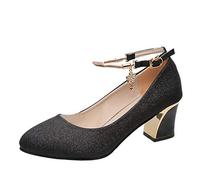 Damen Schuhe Frühling niedriger Absatz mit Riemchen Weite H Pumps Plateau Geschlossen Sandalen Sexy Festlich Bequem Halbschuhe Bequem Hochzeit High Heels Spitz Größe Sommerschuhe Tanzschuhe