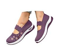 Damen Schuhe Leder - Turnschuhe Fersensporn Hallux Valgus Leicht Lässige Freizeitschuhe Orthopädische Outdoor Laufschuhe Sneaker Weite H Sommer Sommerschuhe Walkingschuhe Lila 37